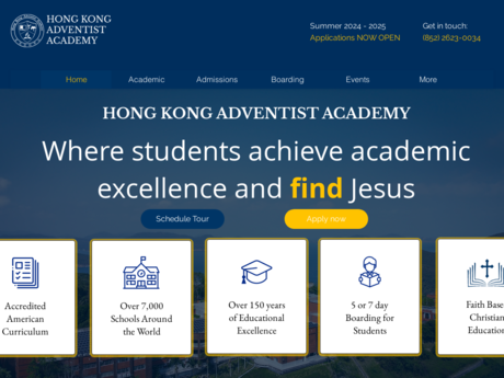Website Screenshot of Hong Kong Adventist Academy