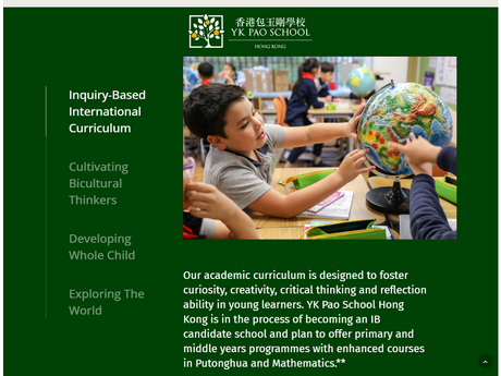 Website Screenshot of YK Pao School Hong Kong
