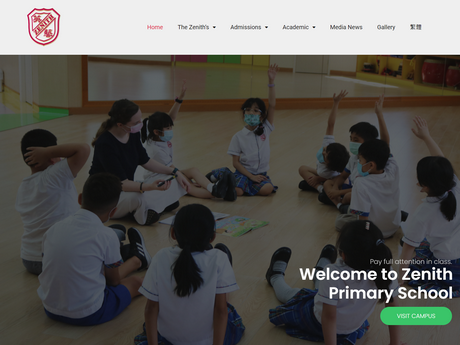 Website Screenshot of Zenith Primary School and Kindergarten