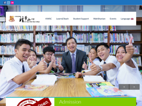 Website Screenshot of CCC Kwei Wah Shan College