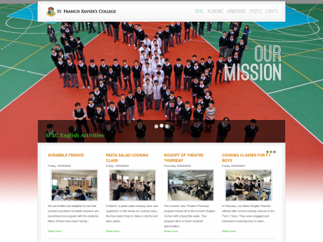 Website Screenshot of St. Francis Xavier's College